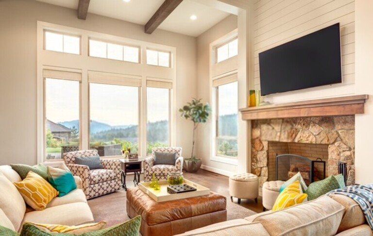 How to Arrange Living Room Furniture with Fireplace and TV?