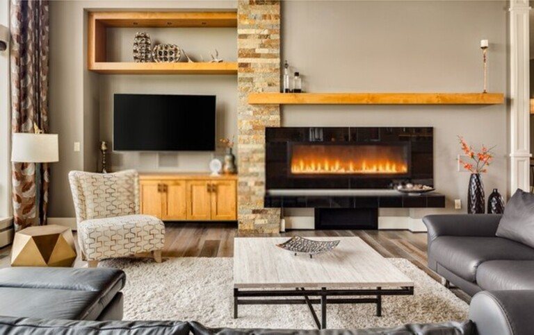 How to Arrange Living Room Furniture with Fireplace and TV?