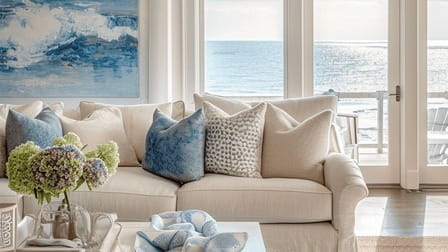 Sunkissed Sanctuary: A Serene Coastal-Inspired Living Room Design